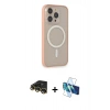 MARSİLYAN™- iPhone 14 Pro Kılıf Siluet Işık Koleksiyonu - Siyah 3D Antistatik Cam Ekran Koruyucu + Raze Metal Kamera Lens - GD
