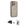 MARSİLYAN™- iPhone 14 Pro Kılıf Siluet Işık Koleksiyonu - Siyah Bilvis 3D Mat Cam Ekran Koruyucu + Raze Metal Kamera Lens - GD