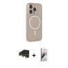 MARSİLYAN™- iPhone 14 Pro Kılıf Siluet Işık Koleksiyonu - Siyah Bilvis 3D Mat Cam Ekran Koruyucu + Raze Metal Kamera Lens - GD