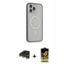 MARSİLYAN™- iPhone 14 Pro Kılıf Siluet Işık Koleksiyonu - Siyah Buffer Cam Ekran Koruyucu + Raze Metal Kamera Lens - GD