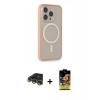 MARSİLYAN™- iPhone 14 Pro Kılıf Siluet Işık Koleksiyonu - Siyah Buffer Cam Ekran Koruyucu + Raze Metal Kamera Lens - GD