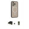 MARSİLYAN™- iPhone 14 Pro Kılıf Siluet Işık Koleksiyonu - Siyah Joko Magic 5D Hayalet Cam + Gold Raze Metal Kamera Lens