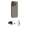 MARSİLYAN™- iPhone 14 Pro Kılıf Siluet Minimal Özel Seri - Şeffaf Pasifik Cam Ekran Koruyucu + Raze Metal Kamera Lens - GD