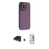 MARSİLYAN™- iPhone 14 Pro Kılıf Siluet Minimal Özel Seri - Siyah 20D Premium Cam Ekran Koruyucu + Raze Metal Kamera Lens - GD