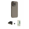 MARSİLYAN™- iPhone 14 Pro Kılıf Siluet Minimal Özel Seri - Siyah 20D Premium Cam Ekran Koruyucu + Raze Metal Kamera Lens - GD