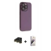MARSİLYAN™- iPhone 14 Pro Kılıf Siluet Minimal Özel Seri - Siyah Bilvis 3D Mat Cam Ekran Koruyucu + Raze Metal Kamera Lens - GD