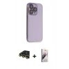 MARSİLYAN™- iPhone 14 Pro Kılıf Siluet Minimal Özel Seri - Siyah Bilvis 3D Mat Cam Ekran Koruyucu + Raze Metal Kamera Lens - GD
