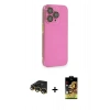 MARSİLYAN™- iPhone 14 Pro Kılıf Siluet Minimal Özel Seri - Siyah Buffer Cam Ekran Koruyucu + Raze Metal Kamera Lens - GD