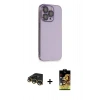 MARSİLYAN™- iPhone 14 Pro Kılıf Siluet Minimal Özel Seri - Siyah Buffer Cam Ekran Koruyucu + Raze Metal Kamera Lens - GD
