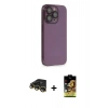 MARSİLYAN™- iPhone 14 Pro Kılıf Siluet Minimal Özel Seri - Siyah Buffer Cam Ekran Koruyucu + Raze Metal Kamera Lens - GD