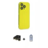 MARSİLYAN™- iPhone 14 Pro Kılıf Siluet Minimal Özel Seri - Siyah Joko Magic 5D Cam + Raze Metal Kamera Lens - GD