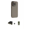 MARSİLYAN™- iPhone 14 Pro Kılıf Siluet Minimal Özel Seri - Siyah Joko Magic 5D Hayalet Cam + Raze Metal Kamera Lens - GD