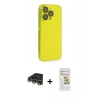 MARSİLYAN™- iPhone 14 Pro Kılıf Siluet Minimal Özel Seri - Siyah Mat Seramik Nano Ekran Koruyucu + Raze Metal Kamera Lens - GD