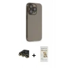 MARSİLYAN™- iPhone 14 Pro Kılıf Siluet Minimal Özel Seri - Siyah Mat Seramik Nano Ekran Koruyucu + Raze Metal Kamera Lens - GD