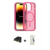 MARSİLYAN™- iPhone 14 Pro Kılıf Siluet Minimal Prime - Şeffaf Pasifik Cam Ekran Koruyucu + Raze Metal Kamera Lens - GD