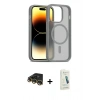 MARSİLYAN™- iPhone 14 Pro Kılıf Siluet Minimal Prime - Şeffaf Pasifik Cam Ekran Koruyucu + Raze Metal Kamera Lens - GD