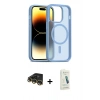 MARSİLYAN™- iPhone 14 Pro Kılıf Siluet Minimal Prime - Şeffaf Pasifik Cam Ekran Koruyucu + Raze Metal Kamera Lens - GD