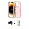 MARSİLYAN™- iPhone 14 Pro Kılıf Siluet Minimal Prime - Siyah 20D Premium Cam Ekran Koruyucu + Raze Metal Kamera Lens - GD