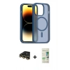 MARSİLYAN™- iPhone 14 Pro Kılıf Siluet Minimal Prime - Siyah 20D Premium Cam Ekran Koruyucu + Raze Metal Kamera Lens - GD