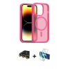 MARSİLYAN™- iPhone 14 Pro Kılıf Siluet Minimal Prime - Siyah 3D Antistatik Cam Ekran Koruyucu + Raze Metal Kamera Lens - GD