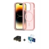 MARSİLYAN™- iPhone 14 Pro Kılıf Siluet Minimal Prime - Siyah 3D Antistatik Cam Ekran Koruyucu + Raze Metal Kamera Lens - GD