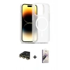MARSİLYAN™- iPhone 14 Pro Kılıf Siluet Minimal Prime - Siyah Bilvis 3D Mat Cam Ekran Koruyucu + Raze Metal Kamera Lens - GD