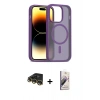 MARSİLYAN™- iPhone 14 Pro Kılıf Siluet Minimal Prime - Siyah Bilvis 3D Mat Cam Ekran Koruyucu + Raze Metal Kamera Lens - GD