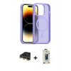 MARSİLYAN™- iPhone 14 Pro Kılıf Siluet Minimal Prime - Siyah Bilvis Hayalet Cam Ekran Koruyucu + Raze Metal Kamera Lens - GD