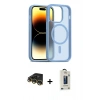 MARSİLYAN™- iPhone 14 Pro Kılıf Siluet Minimal Prime - Siyah Bilvis Hayalet Cam Ekran Koruyucu + Raze Metal Kamera Lens - GD