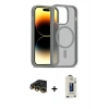 MARSİLYAN™- iPhone 14 Pro Kılıf Siluet Minimal Prime - Siyah Bilvis Hayalet Cam Ekran Koruyucu + Raze Metal Kamera Lens - GD