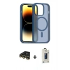 MARSİLYAN™- iPhone 14 Pro Kılıf Siluet Minimal Prime - Siyah Bilvis Hayalet Cam Ekran Koruyucu + Raze Metal Kamera Lens - GD