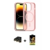 MARSİLYAN™- iPhone 14 Pro Kılıf Siluet Minimal Prime - Siyah Buffer Cam Ekran Koruyucu + Raze Metal Kamera Lens - GD