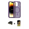 MARSİLYAN™- iPhone 14 Pro Kılıf Siluet Minimal Prime - Siyah Buffer Cam Ekran Koruyucu + Raze Metal Kamera Lens - GD