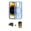 MARSİLYAN™- iPhone 14 Pro Kılıf Siluet Minimal Prime - Siyah Buffer Cam Ekran Koruyucu + Raze Metal Kamera Lens - GD