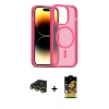 MARSİLYAN™- iPhone 14 Pro Kılıf Siluet Minimal Prime - Siyah Buffer Cam Ekran Koruyucu + Raze Metal Kamera Lens - GD