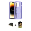 MARSİLYAN™- iPhone 14 Pro Kılıf Siluet Minimal Prime - Siyah Buffer Cam Ekran Koruyucu + Raze Metal Kamera Lens - GD