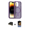 MARSİLYAN™- iPhone 14 Pro Kılıf Siluet Minimal Prime - Siyah Buffer Hayalet Cam Ekran Koruyucu + Raze Metal Kamera Lens - GD