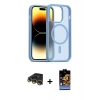 MARSİLYAN™- iPhone 14 Pro Kılıf Siluet Minimal Prime - Siyah Buffer Hayalet Cam Ekran Koruyucu + Raze Metal Kamera Lens - GD