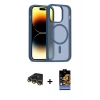 MARSİLYAN™- iPhone 14 Pro Kılıf Siluet Minimal Prime - Siyah Buffer Hayalet Cam Ekran Koruyucu + Raze Metal Kamera Lens - GD