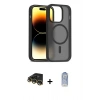 MARSİLYAN™- iPhone 14 Pro Kılıf Siluet Minimal Prime - Siyah Joko Magic 5D Cam + Raze Metal Kamera Lens - GD