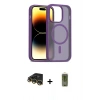 MARSİLYAN™- iPhone 14 Pro Kılıf Siluet Minimal Prime - Siyah Joko Magic 5D Hayalet Cam + Raze Metal Kamera Lens - GD