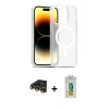MARSİLYAN™- iPhone 14 Pro Kılıf Siluet Minimal Prime - Siyah Polymer Nano Ekran Koruyucu + Raze Metal Kamera Lens - GD