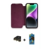 MARSİLYAN™- iPhone 14 Pro Kılıf Siluet Minimal Serisi - Siyah 18D Cam Ekran Koruyucu + Raze Metal Kamera Lens - GD