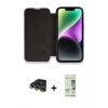MARSİLYAN™- iPhone 14 Pro Kılıf Siluet Minimal Serisi - Siyah 20D Premium Cam Ekran Koruyucu + Raze Metal Kamera Lens - GD