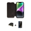 MARSİLYAN™- iPhone 14 Pro Kılıf Siluet Minimal Serisi - Siyah 3D Antistatik Hayalet Cam Ekran Koruyucu + Raze Metal Kamera Lens - GD