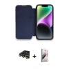 MARSİLYAN™- iPhone 14 Pro Kılıf Siluet Minimal Serisi - Siyah Bilvis 3D Mat Cam Ekran Koruyucu + Raze Metal Kamera Lens - GD