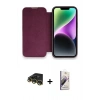 MARSİLYAN™- iPhone 14 Pro Kılıf Siluet Minimal Serisi - Siyah Bilvis 3D Mat Cam Ekran Koruyucu + Raze Metal Kamera Lens - GD