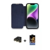 MARSİLYAN™- iPhone 14 Pro Kılıf Siluet Minimal Serisi - Siyah Buffer Hayalet Cam Ekran Koruyucu + Gold Raze Metal Kamera Lens