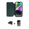 MARSİLYAN™- iPhone 14 Pro Kılıf Siluet Minimal Serisi - Siyah Buffer Hayalet Cam Ekran Koruyucu + Raze Metal Kamera Lens - GD