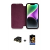 MARSİLYAN™- iPhone 14 Pro Kılıf Siluet Minimal Serisi - Siyah Buffer Hayalet Cam Ekran Koruyucu + Raze Metal Kamera Lens - GD